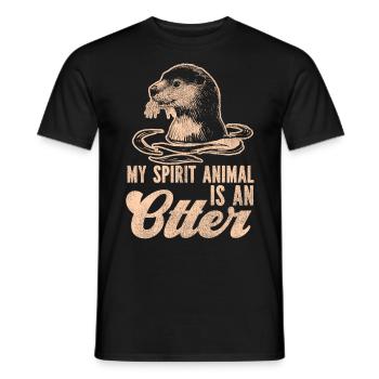 Otter My Spirit Animal Is An Otter - Men's T-Shirt - black - Front - AI Model Male 178 light (178cm)