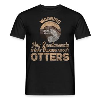 Otter Warning May Spontaneously - Men's T-Shirt - black - Front - AI Model Male 178 light (178cm)