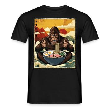 Bigfoot Ramen - Men's T-Shirt - black - Front - AI Model Male 178 light (178cm)