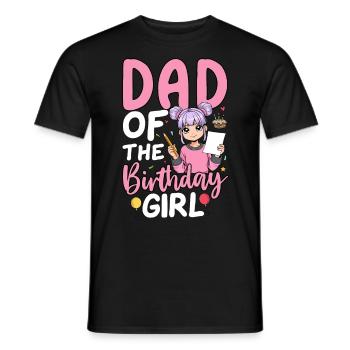 Papa de la fille d’anniversaire - T-shirt homme - noir - Devant - AI Model Male 178 light (178cm)