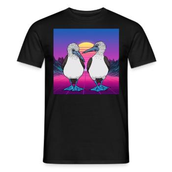 Vaporwave Seabirds Blue-footed Booby Bird - Männer T-Shirt - Schwarz - Vorne - AI Model Male 178 light (178cm)