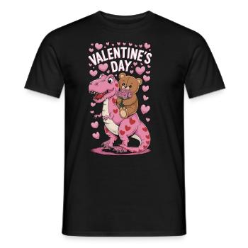 T. Rex Valentinstag - Männer T-Shirt - Schwarz - Vorne - AI Model Male 178 light (178cm)