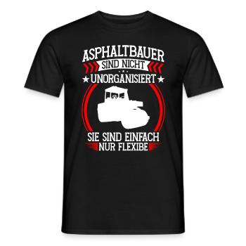 Le constructeur d’asphalte n’est pas désorganisé Construction de routes - T-shirt homme - noir - Devant - AI Model Male 178 light (178cm)