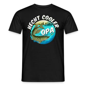 HECHT COOLER OPA Lustiges Hecht Angler Großvater - Männer T-Shirt - Schwarz - Vorne - AI Model Male 178 light (178cm)