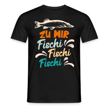 Angler Outfit ZU MIR FISCHI FISCHI FISCHI Lustiges - Männer T-Shirt - Schwarz - Vorne - AI Model Male 178 light (178cm)