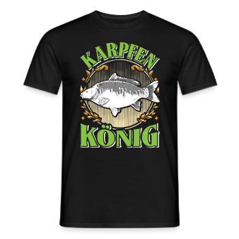 KAPRFEN KÖNIG Lustiges Karpfen Angler Outfit - Männer T-Shirt - Schwarz - Vorne - AI Model Male 178 light (178cm)
