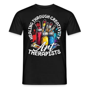 Healing Through Creativity, Art Therapist - Men's T-Shirt - black - Front - AI Model Male 178 light (178cm)