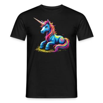 Cute Unicorn Magical Gift Idea Unicorn Fans - Men's T-Shirt - black - Front - AI Model Male 178 light (178cm)