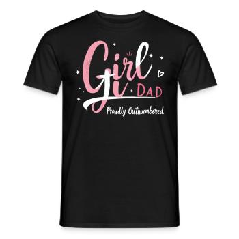fille papa fièrement surpassé en nombre fille papa père papa - T-shirt homme - noir - Devant - AI Model Male 178 light (178cm)