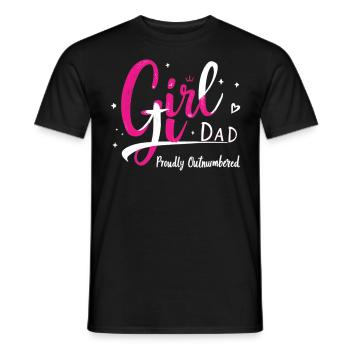 fille papa fièrement surpassé en nombre fille papa père papa - T-shirt homme - noir - Devant - AI Model Male 178 light (178cm)