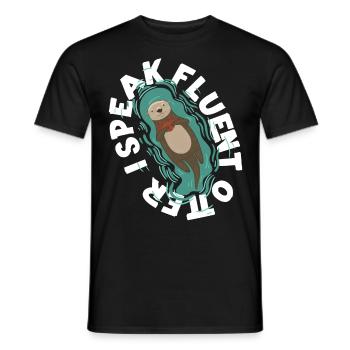 Otter I Speak Fluent Otter - Männer T-Shirt - Schwarz - Vorne - AI Model Male 178 light (178cm)