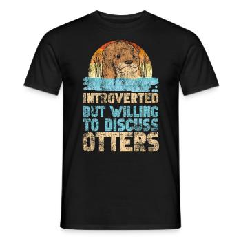 Loutre introvertie mais disposée à le faire - T-shirt homme - noir - Devant - AI Model Male 178 light (178cm)