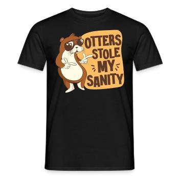 Otter Otters Stole My Sanity - Men's T-Shirt - black - Front - AI Model Male 178 light (178cm)