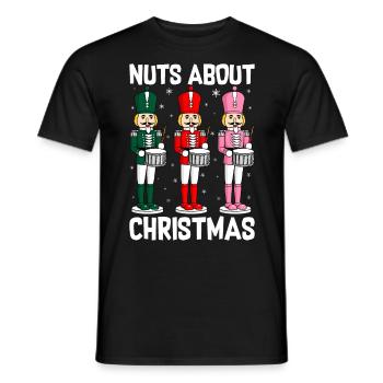 Nuts About Christmas - Men's T-Shirt - black - Front - AI Model Male 178 light (178cm)