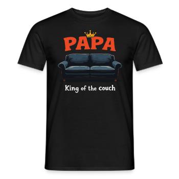 Dad King of the Couch Funny Dad Saying Fathers - Men's T-Shirt - black - Front - AI Model Male 178 light (178cm)