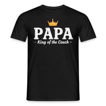 Dad King of the Couch Funny Dad Saying Fathers - Men's T-Shirt - black - Front - AI Model Male 178 light (178cm)