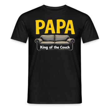 Dad King of the Couch Funny Dad Saying Fathers - Men's T-Shirt - black - Front - AI Model Male 178 light (178cm)