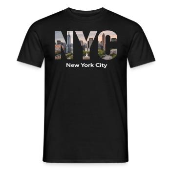 New York – Horizon de New York New York - T-shirt homme - noir - Devant - AI Model Male 178 light (178cm)