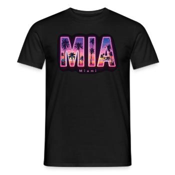 Miami Mia Miami – Ambiance tropicale pour les fans des États-Unis - T-shirt homme - noir - Devant - AI Model Male 178 light (178cm)