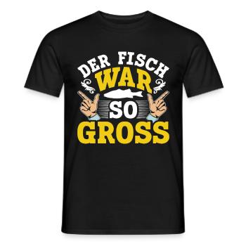Angler Outfit Lustig DER FISCH WAR SO GROß Angeln - Männer T-Shirt - Schwarz - Vorne - AI Model Male 178 light (178cm)