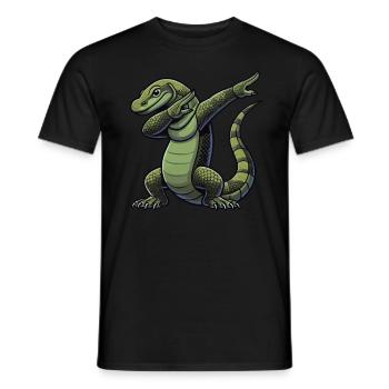 Dragon de Komodo, Lézard varan, Reptile, Dabbing - T-shirt homme - noir - Devant - AI Model Male 178 light (178cm)