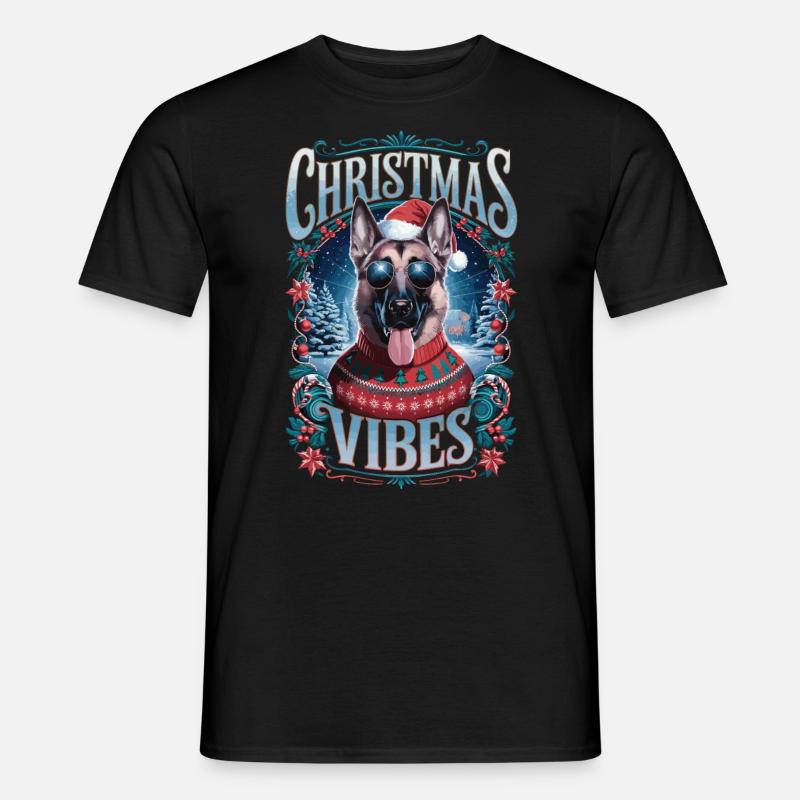 Schäferhund Christmas Vibes - Männer T-Shirt - Schwarz