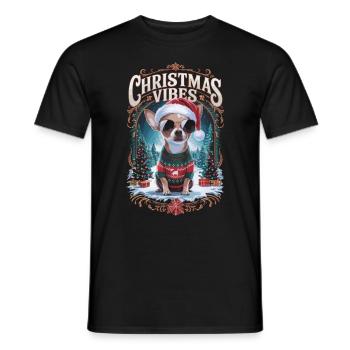 Chihuahua Christmas Vibes - Men's T-Shirt - black - Front - AI Model Male 178 light (178cm)