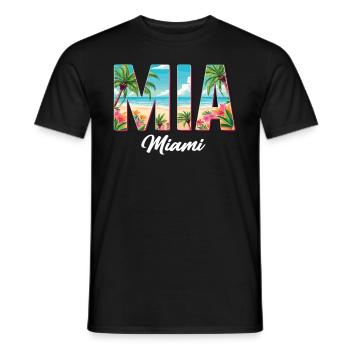 Miami Mia Miami – Ambiance tropicale pour les fans des États-Unis - T-shirt homme - noir - Devant - AI Model Male 178 light (178cm)
