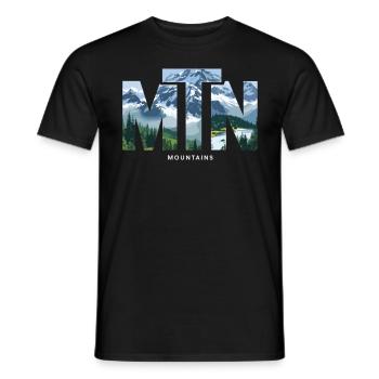 Mountains MTN – Natur & Berglandschaft Outdoor - Männer T-Shirt - Schwarz - Vorne - AI Model Male 178 light (178cm)