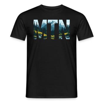 Mountains MTN – Natur & Berglandschaft Outdoor - Männer T-Shirt - Schwarz - Vorne - AI Model Male 178 light (178cm)