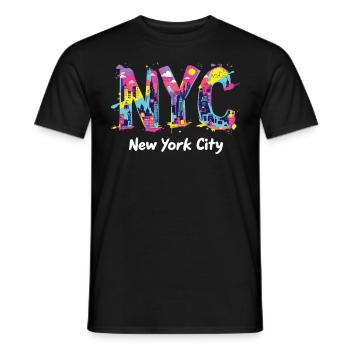 New York – Horizon de New York New York - T-shirt homme - noir - Devant - AI Model Male 178 light (178cm)