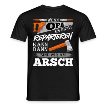 Großvater WENN OPA ES NICHT REPARIEREN KANN - Männer T-Shirt - Schwarz - Vorne - AI Model Male 178 light (178cm)
