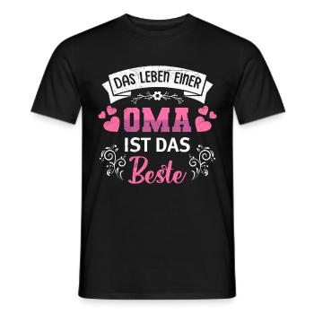 Rentnerin DAS LEBEN EINER OMA IST DAS BESTE - Männer T-Shirt - Schwarz - Vorne - AI Model Male 178 light (178cm)