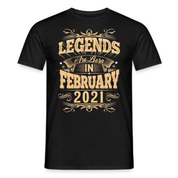 February 2021 Birthday Legend - Men's T-Shirt - black - Front - AI Model Male 178 light (178cm)