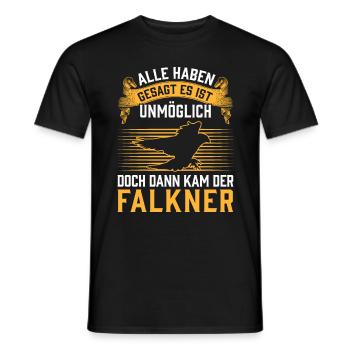 Dann kam der Falkner Beizjagd Falknerei - Männer T-Shirt - Schwarz - Vorne - AI Model Male 178 light (178cm)