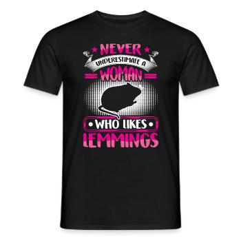 Lemming underestimate vole lemming - Men's T-Shirt - black - Front - AI Model Male 178 light (178cm)