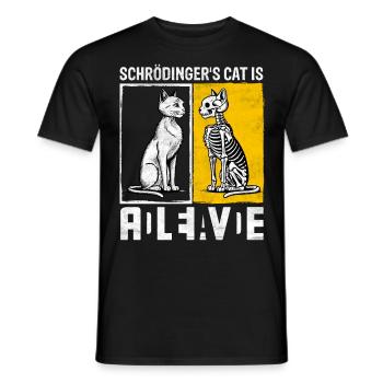 Le chat de Schrödinger mort et vif - T-shirt homme - noir - Devant - AI Model Male 178 light (178cm)