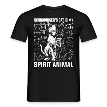 Le chat de Schrödinger est mon animal spirituel - T-shirt homme - noir - Devant - AI Model Male 178 light (178cm)