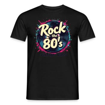 Rock Les années 80 Fête Fête Look rétro des années 80 - T-shirt homme - noir - Devant - AI Model Male 178 light (178cm)