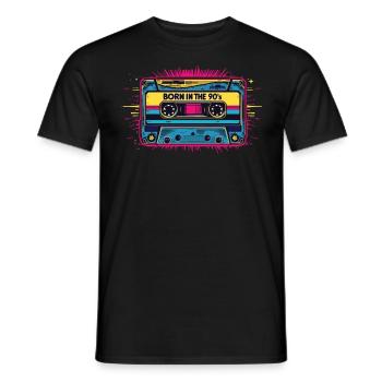 Né dans les années 90 Cassette Look rétro Fans des années 90 - T-shirt homme - noir - Devant - AI Model Male 178 light (178cm)