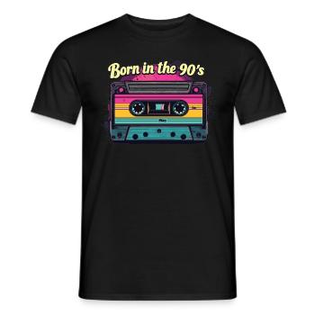 Né dans les années 90 Cassette Look rétro Fans des années 90 - T-shirt homme - noir - Devant - AI Model Male 178 light (178cm)