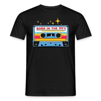 Né dans les années 90 Cassette Look rétro Fans des années 90 - T-shirt homme - noir - Devant - AI Model Male 178 light (178cm)
