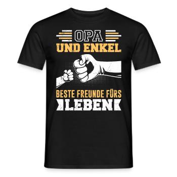 OPA UND ENKEL BESTE FREUNDE FÜRS LEBEN Opi - Männer T-Shirt - Schwarz - Vorne - AI Model Male 178 light (178cm)