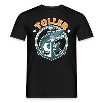 Angler Outfit TOLLER HECHT Lustiges Angeln Hobby - Männer T-Shirt - Schwarz - Vorne - AI Model Male 178 light (178cm)