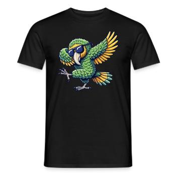 Kakapo, Parrot, Bird, Dabbing - Men's T-Shirt - black - Front - AI Model Male 178 light (178cm)