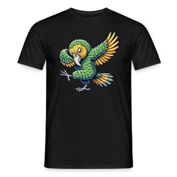 Kakapo, Parrot, Bird, Dabbing - Men's T-Shirt - black - Front - AI Model Male 178 light (178cm)