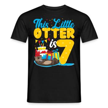 Anniversaire de la loutre Cette petite loutre - T-shirt homme - noir - Devant - AI Model Male 178 light (178cm)