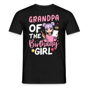 Papi de la fille d’anniversaire - T-shirt homme - noir - Devant - AI Model Male 178 light (178cm)