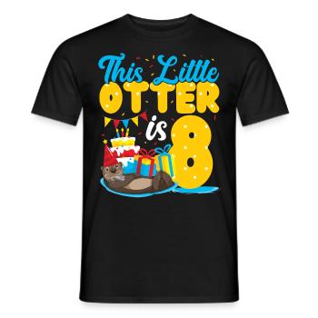 Anniversaire de la loutre Cette petite loutre - T-shirt homme - noir - Devant - AI Model Male 178 light (178cm)