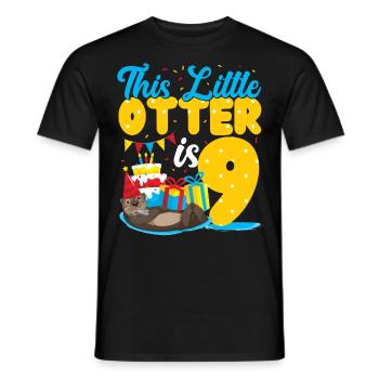 Anniversaire de la loutre Cette petite loutre - T-shirt homme - noir - Devant - AI Model Male 178 light (178cm)